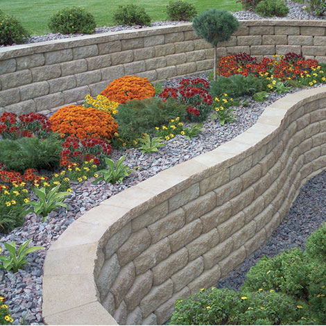 Hampton Stone Cut Concrete Block Retaining Wall System - How To Cut Cement Retaining Wall Blocks