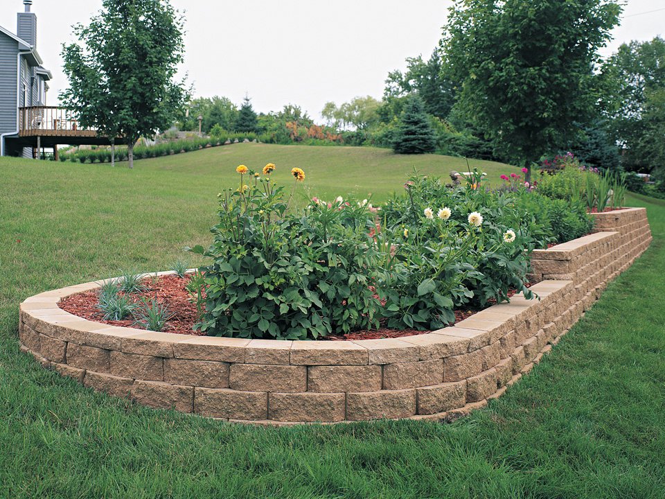 Windsor Block Stone Retaining Wall Garden Blocks - Capping Stones For Garden Walls